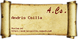 Andris Csilla névjegykártya